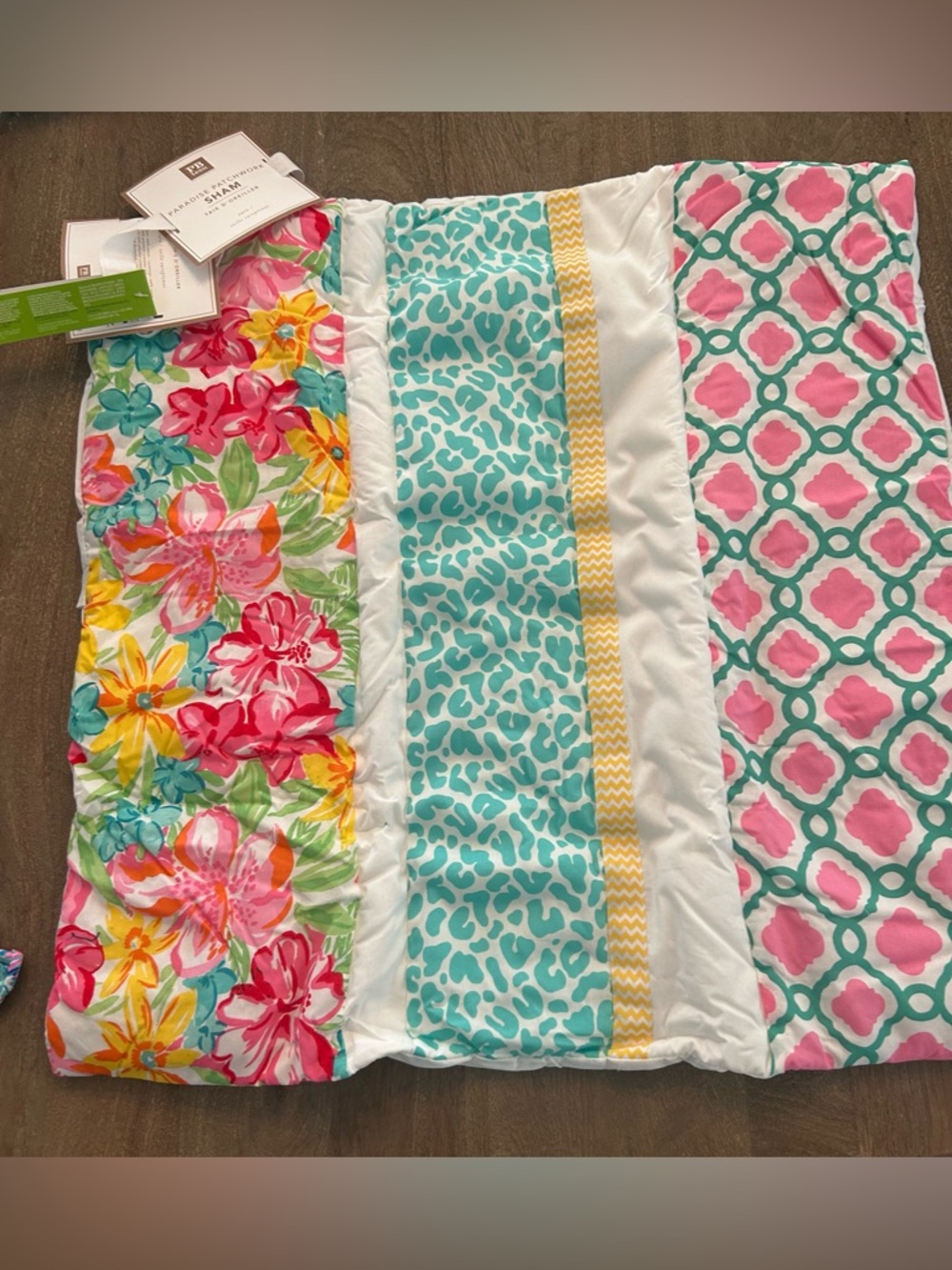 Pottery Barn Teen euro shams pair - paradise patchwork chic Bohemian floral